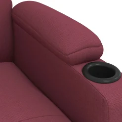 Fotel Rozkładany Czerwony Wypoczynkowy Do Salonu Obity Tkaniną