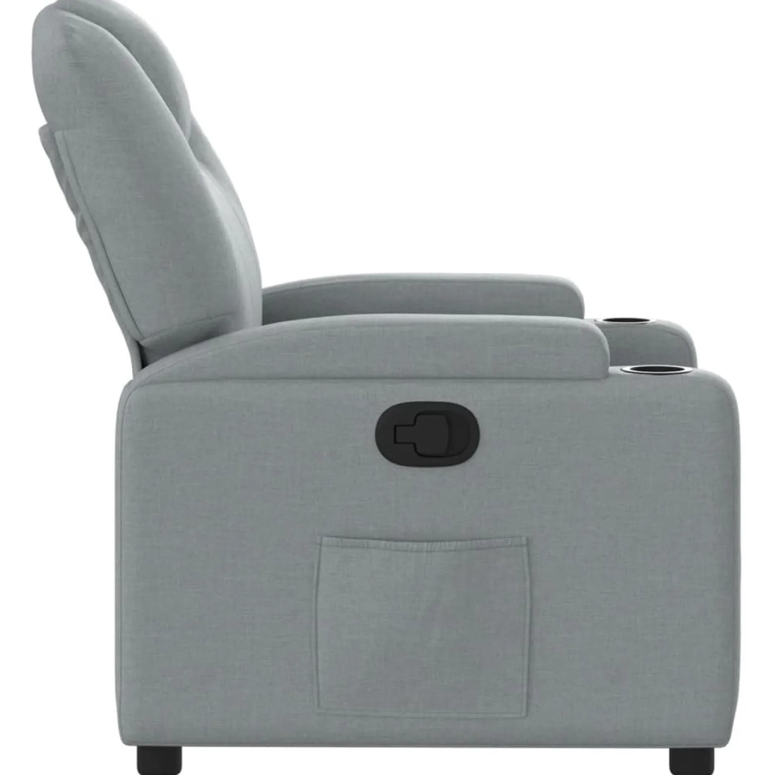 Fotel Rozkładany Wypoczynkowy Szary Wypoczynkowy Obity Tkaniną
