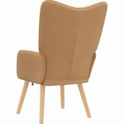 Fotel Wypoczynkowy Beżowy Tapicerowany Do Salonu Pokoju 62 x 67 x 95.5 cm