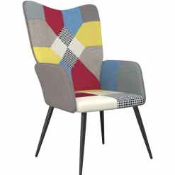Fotel Wypoczynkowy Tapicerowany Patchwork Do Salonu Pokoju