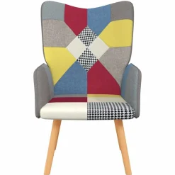Fotel Wypoczynkowy Tapicerowany Patchwork Do Salonu Pokoju