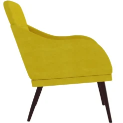 Fotel Wypoczynkowy Żółty Aksamit Tapicerowany Do Salonu Pokoju 63x76x80 cm