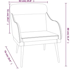 Fotel Wypoczynkowy Żółty Aksamit Tapicerowany Do Salonu Pokoju 63x76x80 cm