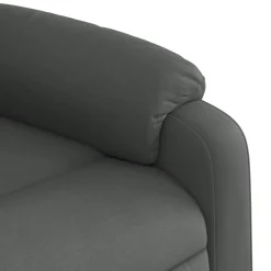 Fotel z Masażem Szary Obity Tkaniną Rozkładany Fotel Masujący Do Salonu