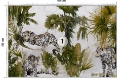 Fototapeta JAGUARY Lamparty Dżungla Palmy 90x60cm