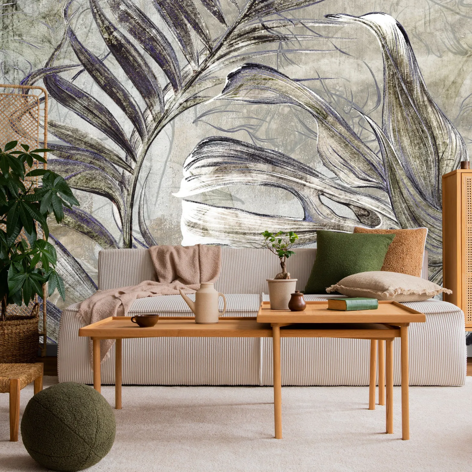 Fototapeta Abstrakcyjne Liście Tropikalne 90x60cm