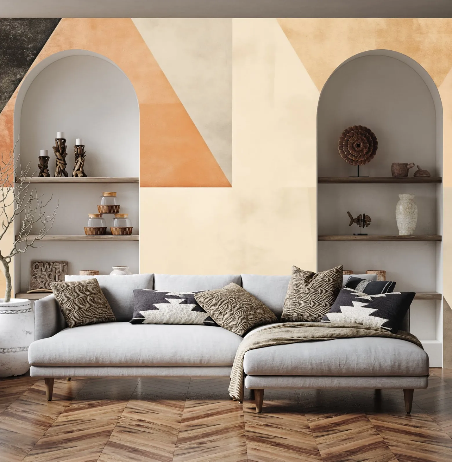 Fototapeta Abstrakcyjne Tło W Stylu Japandi 460x300cm