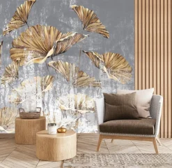 Fototapeta Abstrakcyjne złote liście 90x60cm