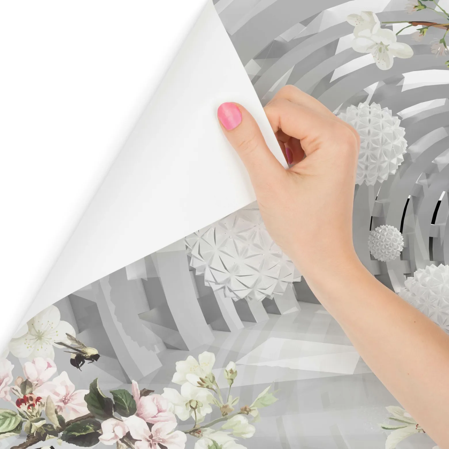 Fototapeta Abstrakcyjny Tunel Z Kulami 3D 90x60cm