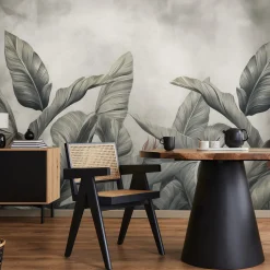 Fototapeta Ścienna Liście Bananowca Na Betonie 90x60cm