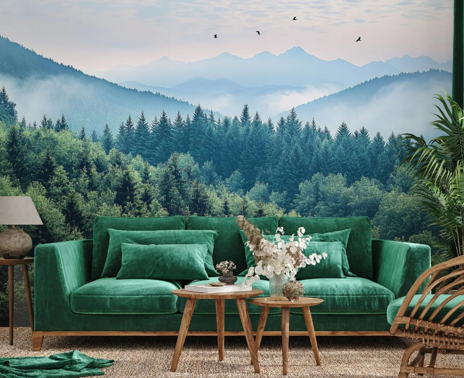 Fototapeta 3D Góry Las Mgła Natura Sypialnia Salon Tapeta Flizelina 250X175