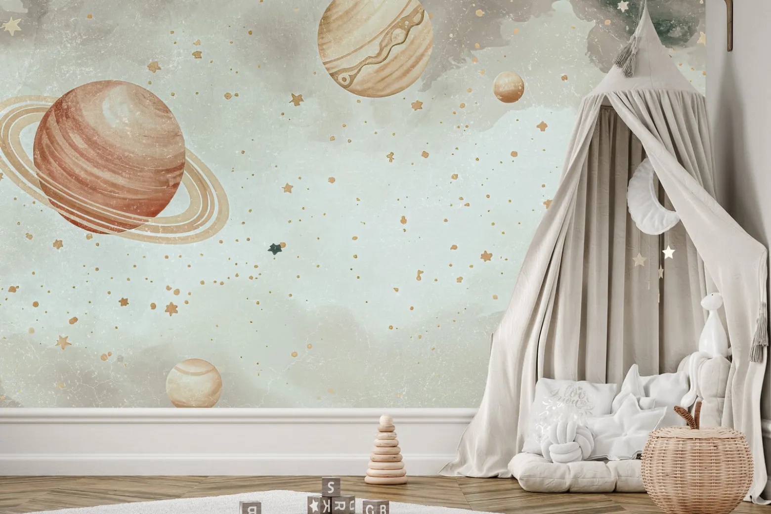 Fototapeta Dla Dzieci KOSMOS W Stylu Boho 90x60cm