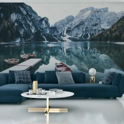 Fototapeta Do Salonu ŁÓDKI Jezioro Braies 90x60cm
