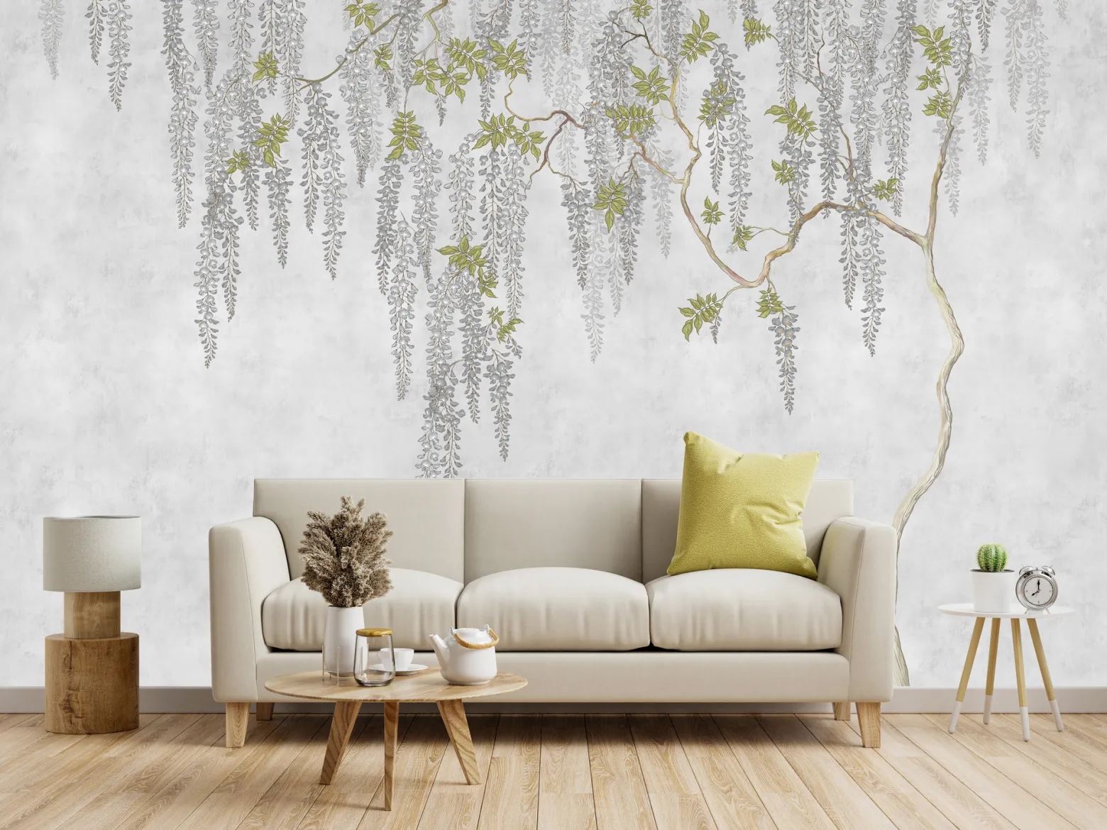 Fototapeta Do Sypialni Kwiaty BETON Mur Loft 90x60cm