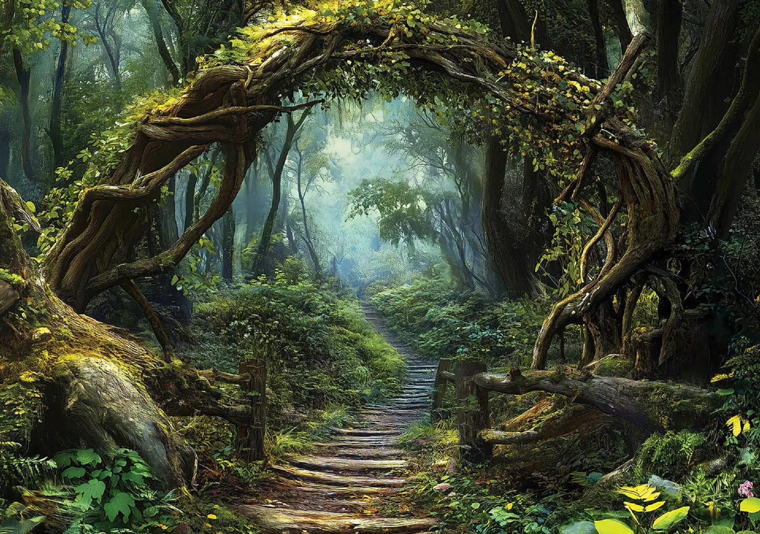 Fototapeta droga w lesie natura drzewa na ścianę sypialnia salon 250x175