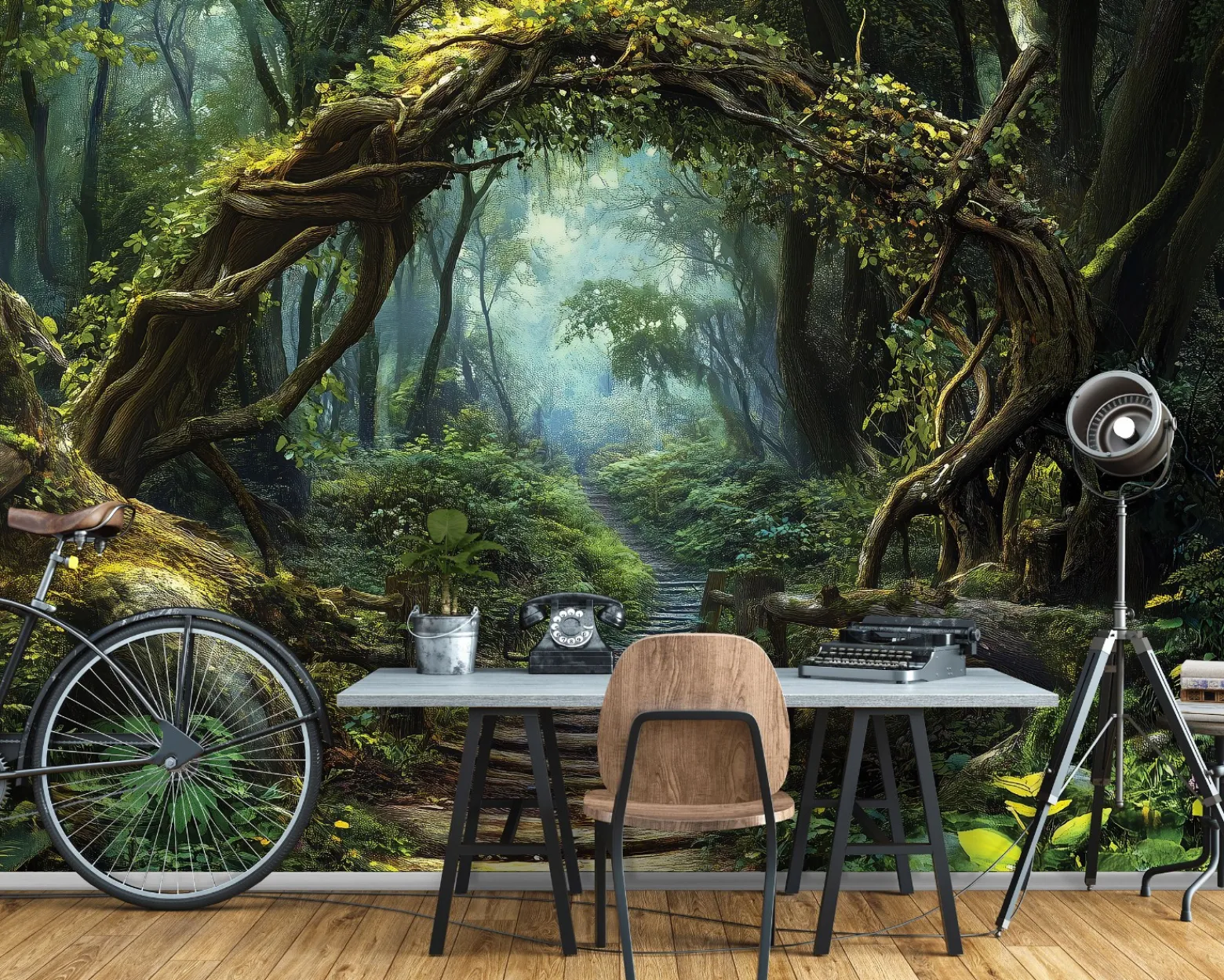Fototapeta droga w lesie natura drzewa na ścianę sypialnia salon 250x175