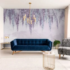Fototapeta Fioletowe Kwiaty Na Betonie 90x60cm