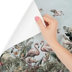 Fototapeta FLAMINGI Dżungla Liście Palmy 90x60cm