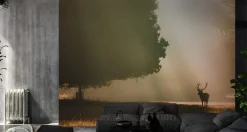 Fototapeta Jesienny Pejzaż JELEŃ Drzewa 3D 90x60cm