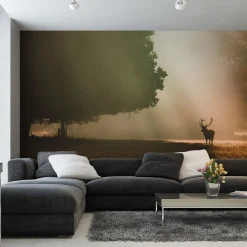 Fototapeta Jesienny Pejzaż JELEŃ Drzewa 3D 90x60cm