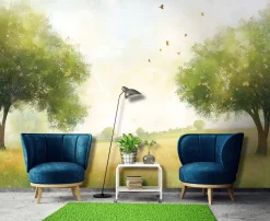 Fototapeta Łąka 3D Drzewa Natura Zielony Na Ścianę Sypialnia Salon 250X175