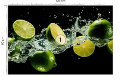 Fototapeta Kuchenna Cytrusy Limonki Abstrakcja 135x90cm