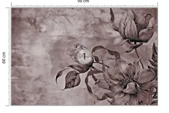 Fototapeta Kwiaty i liście na tle betonu 90x60cm