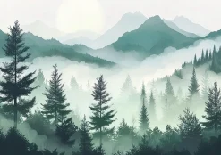 Fototapeta Las Góry Pejzaż Natura Sypialnia Salon Tapeta Flizelina 250X175