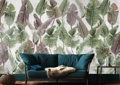 Fototapeta Liście palmowe na betonie 90x60cm