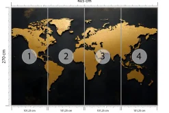 Fototapeta Nowoczesna Mapa Świata 405x270cm