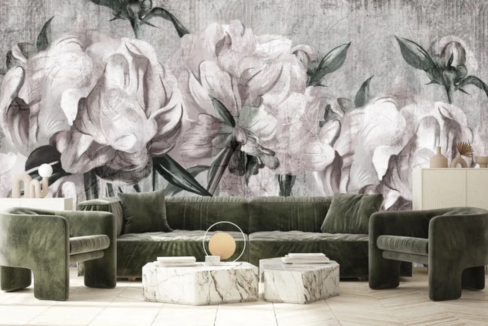 Fototapeta Peonie W Stylu Vintage 90x60cm