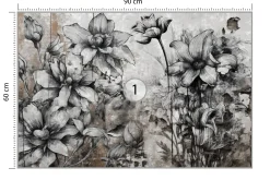 Fototapeta Szare kwiaty na betonowym tle 90x60cm