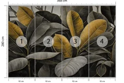 Fototapeta Tropikalne Liście Efekt 3D 368x280cm