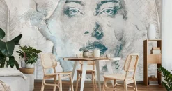 Fototapeta Twarz Kobiety Na Betonie 90x60cm