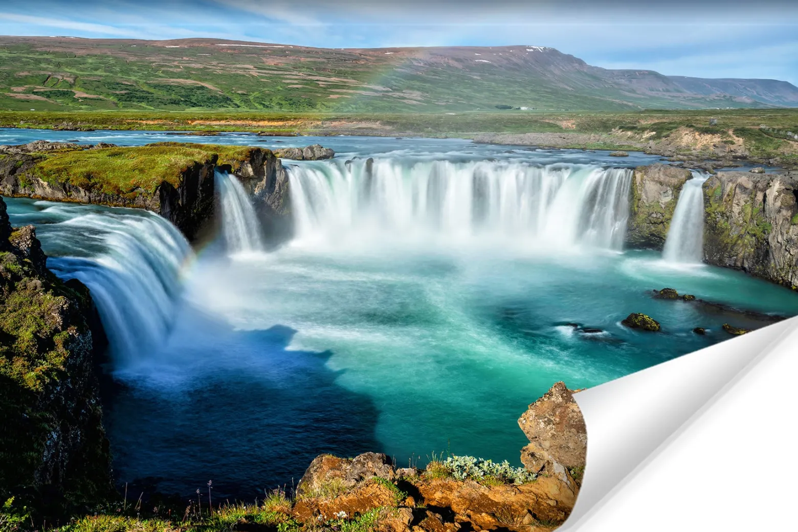 Fototapeta Wodospad GODAFOSS Pejzaż 3D 90x60cm
