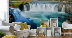 Fototapeta Wodospad GODAFOSS Pejzaż 3D 90x60cm