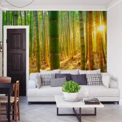 Fototapeta Wschód SŁOŃCA Las Bambusowy 90x60cm