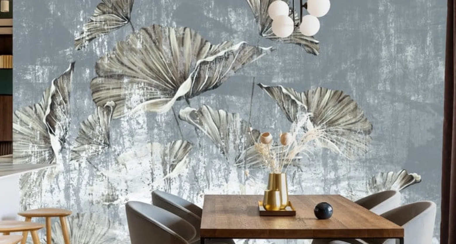 Fototapeta Złote Liście Mural W Stylu Vintage 90x60cm