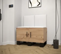 Garderoba do przedpokoju ARTIN 19 artisan + ekoskóra biała