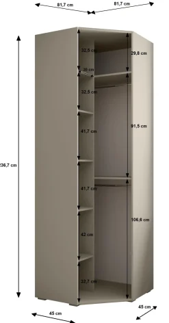 Garderoba do przedpokoju INOVA 4 Z21 kaszmir+złoty+manila18