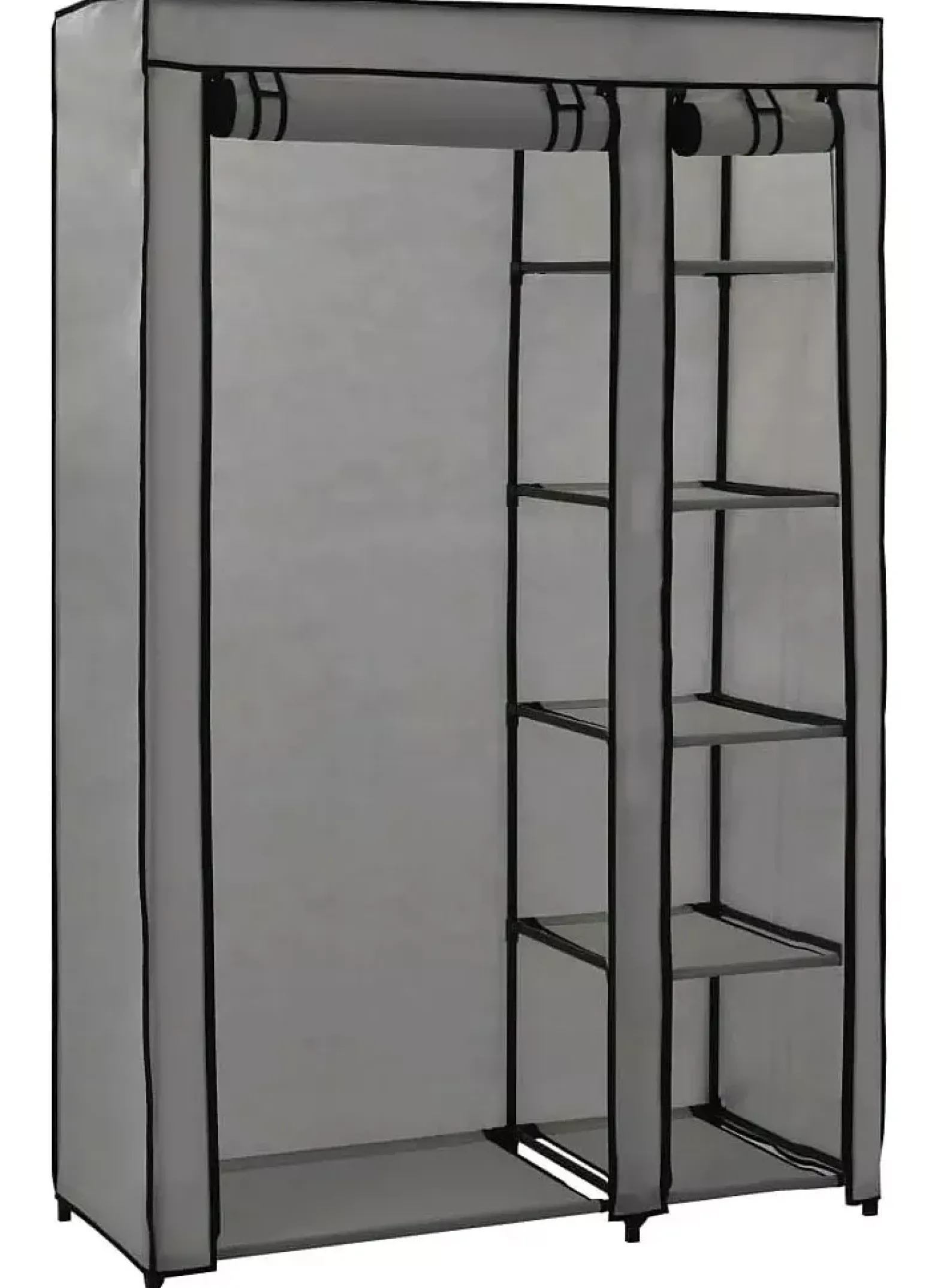 Grafitowa szafa tekstylna na ubrania - Tivian