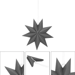 Gwiazda świąteczna papierowa zawieszka choinkowa szara