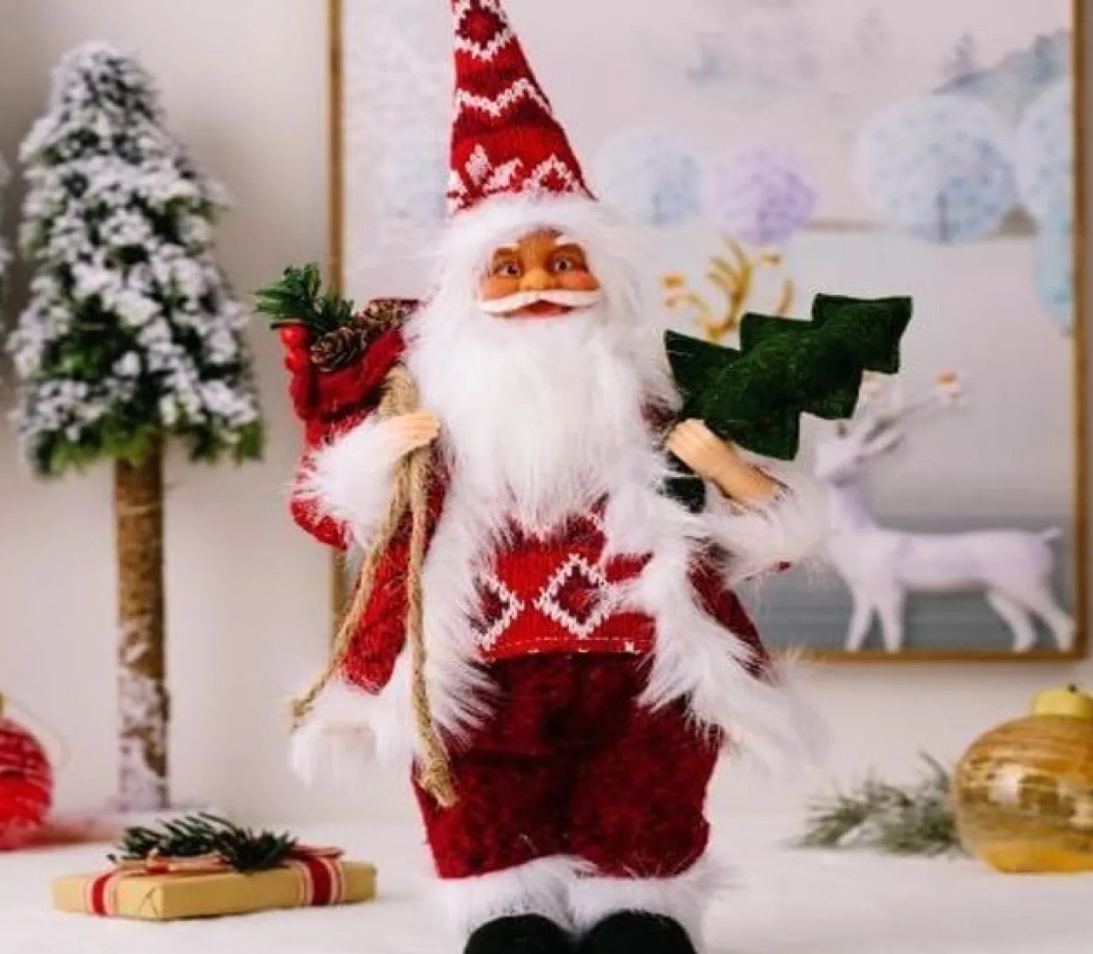 Gwiazdor Mikołaj Krasnal Figurka Świąteczna Xxl