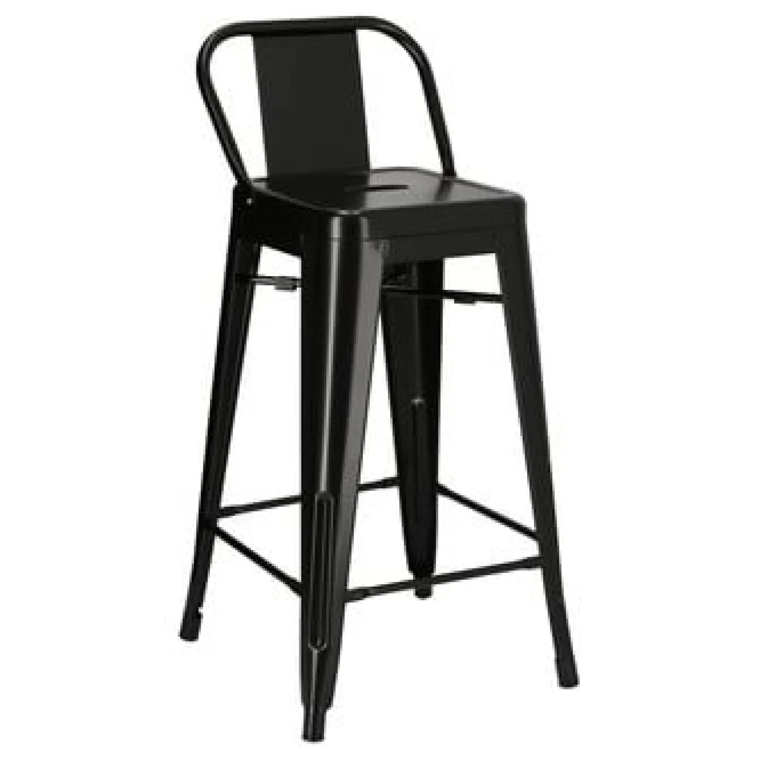 Hoker Paris Back short 66cm czarny insp. Tolix