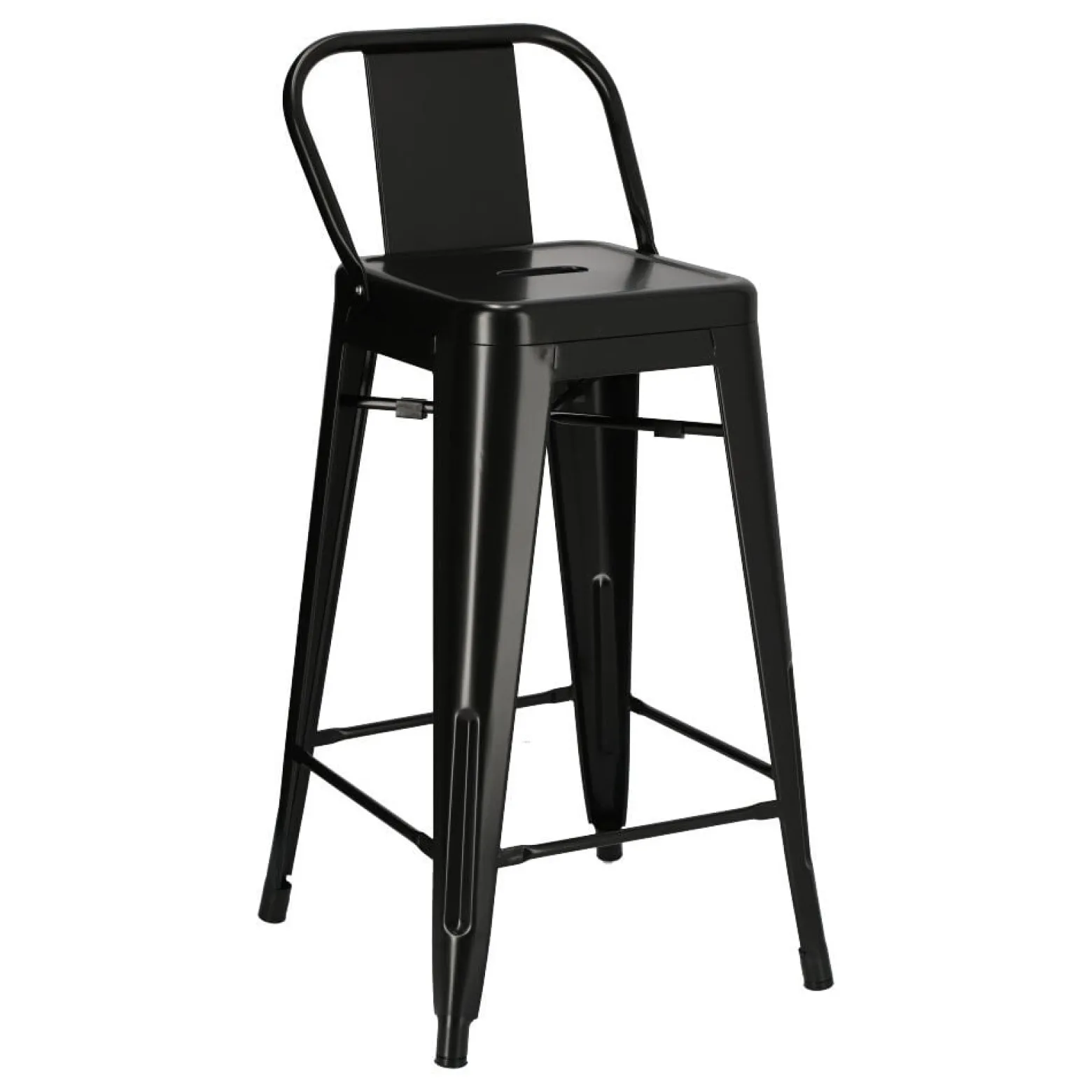Hoker Paris Back short 66cm czarny insp. Tolix