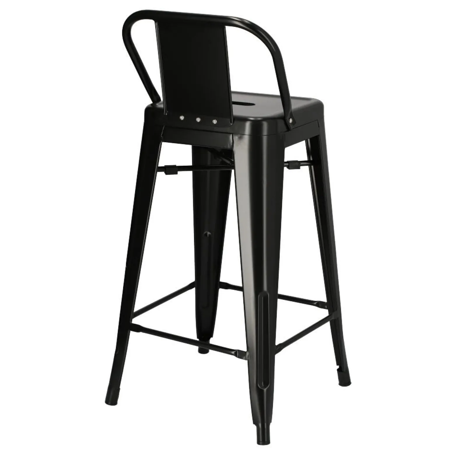 Hoker Paris Back short 66cm czarny insp. Tolix