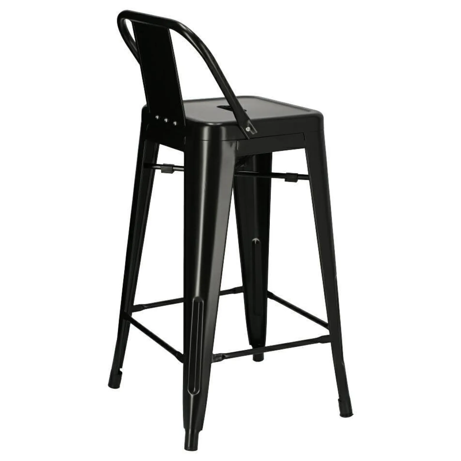 Hoker Paris Back short 66cm czarny insp. Tolix