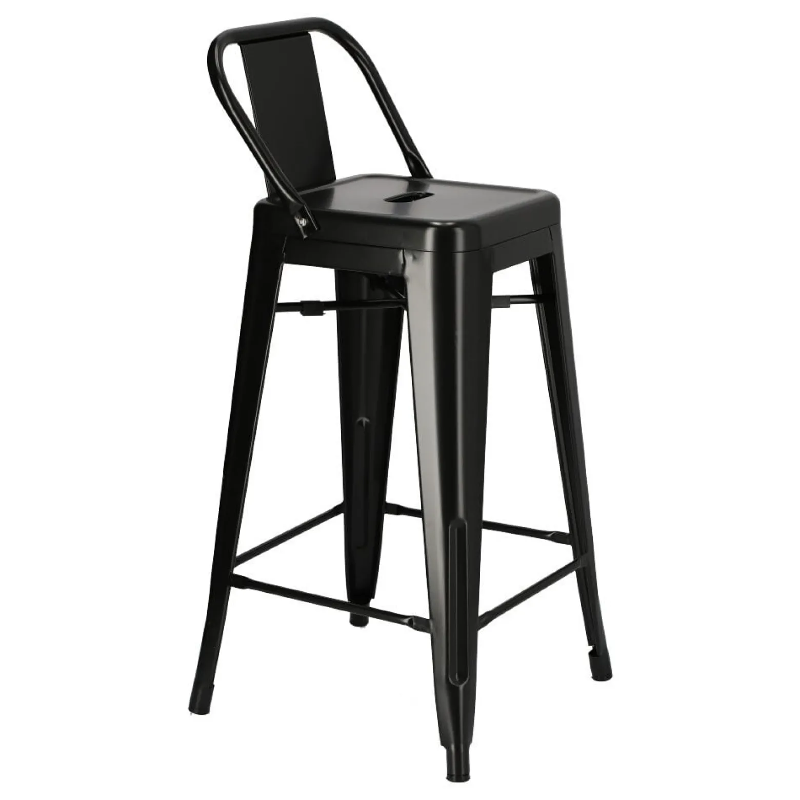 Hoker Paris Back short 66cm czarny insp. Tolix