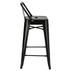 Hoker Paris Back short 66cm czarny insp. Tolix