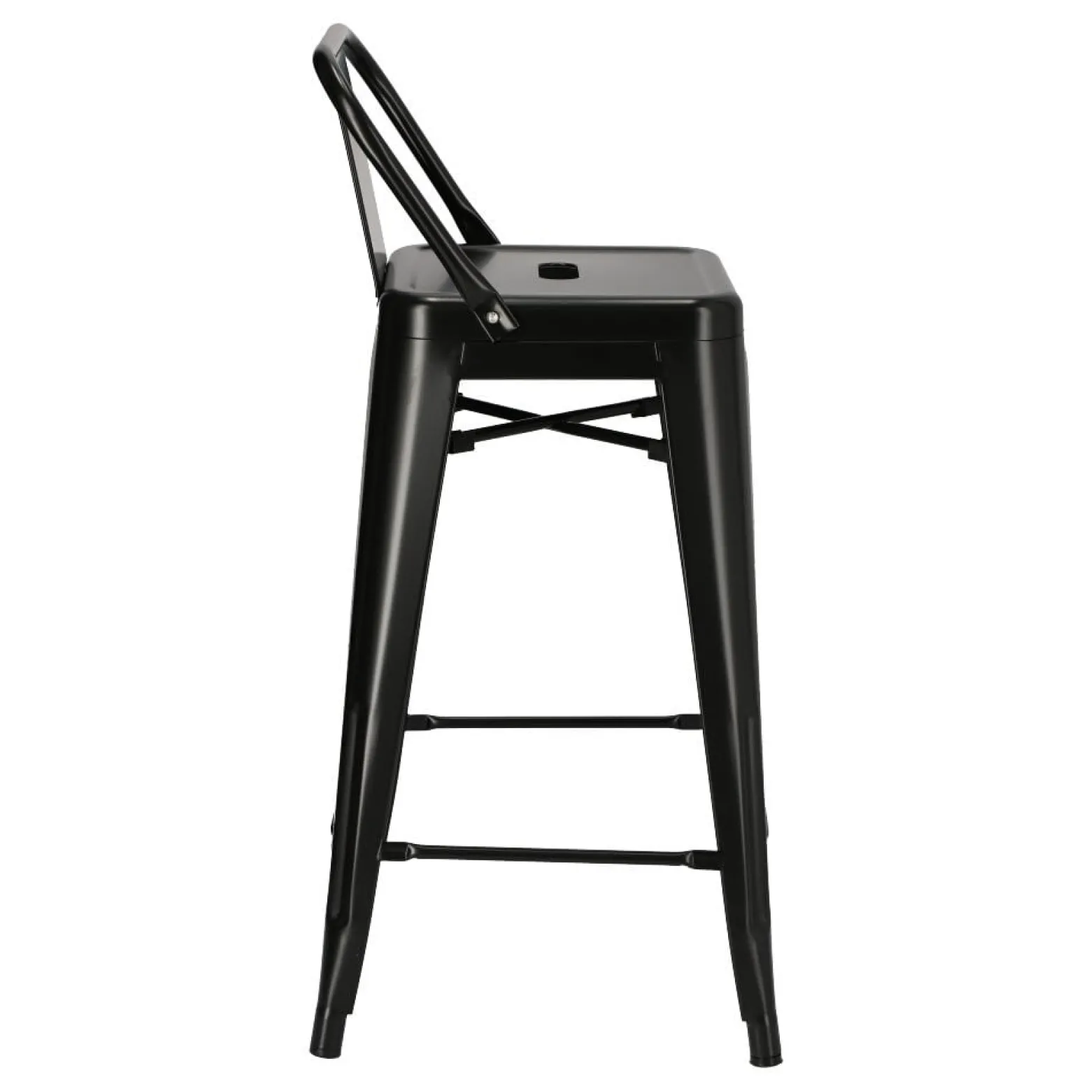 Hoker Paris Back short 66cm czarny insp. Tolix